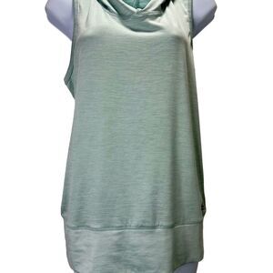 Reebok Light Green Sleeveless Cowl Neck Tank Top With Hood Size S